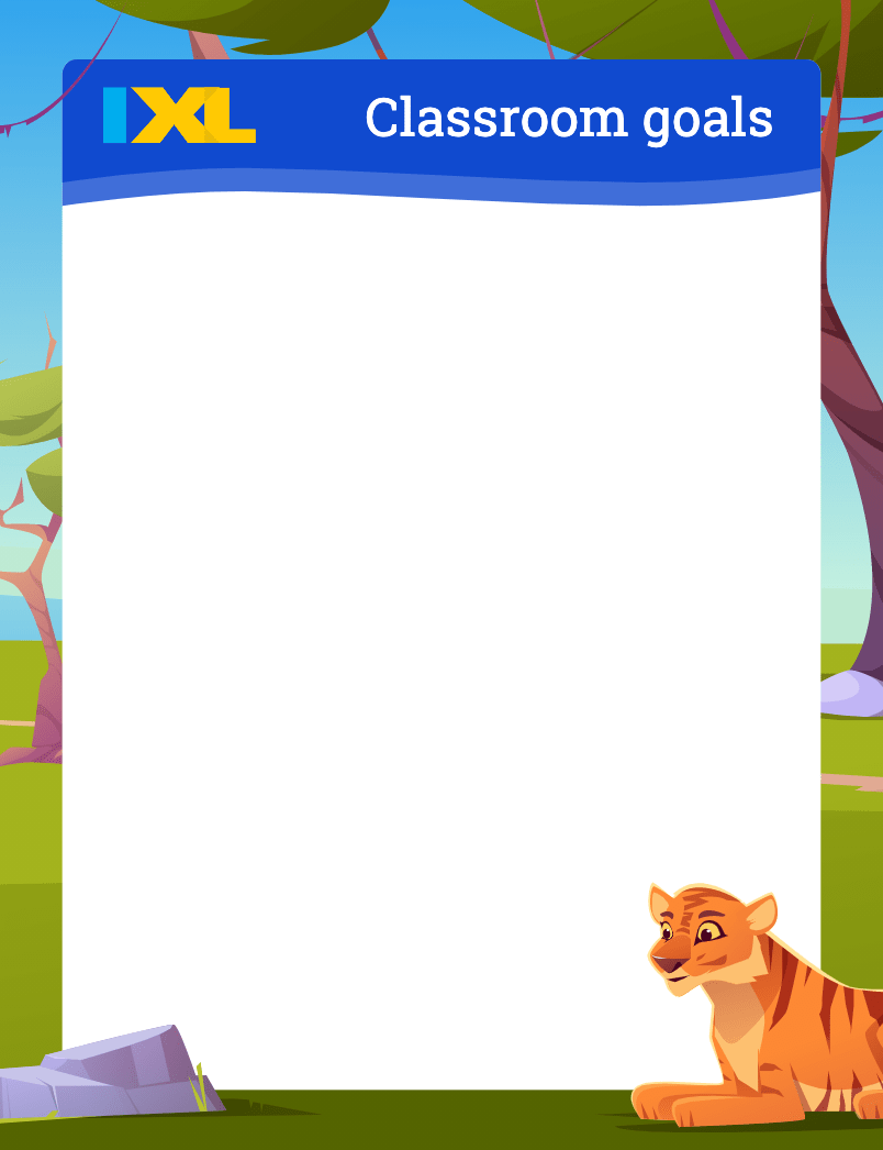 Classroom Goals Poster With Tiger Theme